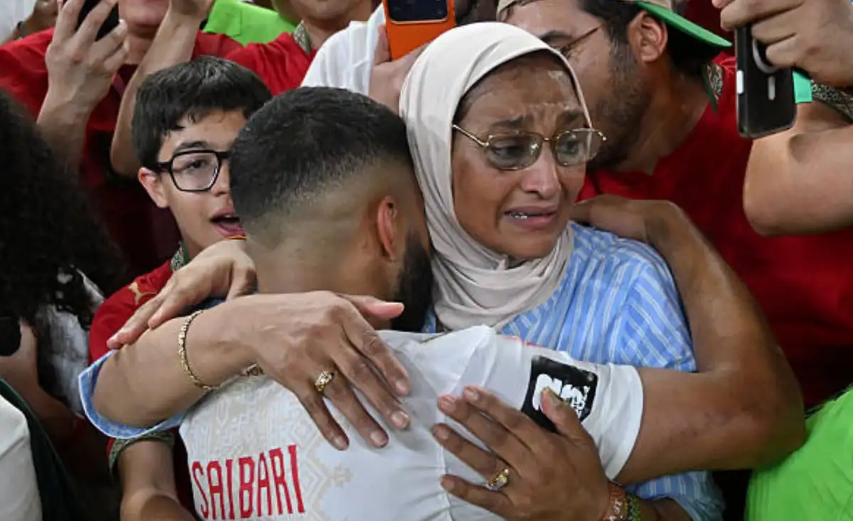 Ismael Saibari Moroccan FIFA World Cup Star Hugs his mother after Winning